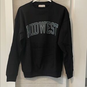 Zenana Outfitters Black Crew Neck Sweater fleece